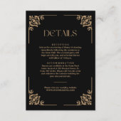 Modern Deco Ivory and Black Wedding Guest Details エンクロージャーカード (正面)