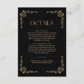 Modern Deco Ivory and Black Wedding Guest Details エンクロージャーカード (正面)