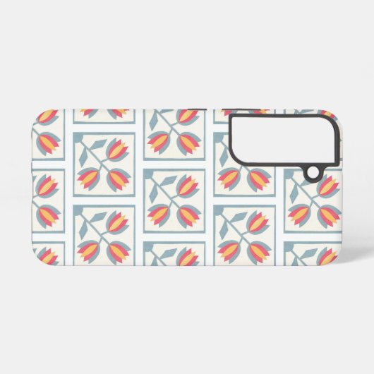 Modern Decorative Flowers Pattern Samsung Galaxyケース (裏面横)