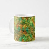 Modern Decorative Geometric Stained Glass コーヒーマグカップ (正面左)