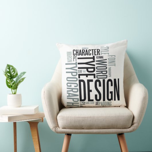 Modern Decorative Typography Throw Pillow クッション (椅子)