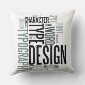 Modern Decorative Typography Throw Pillow クッション (裏面)