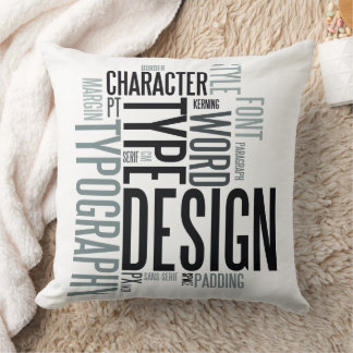 Modern Decorative Typography Throw Pillow クッション