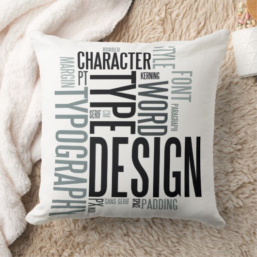 Modern Decorative Typography Throw Pillow クッション (ブランケット)