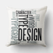 Modern Decorative Typography Throw Pillow クッション (正面)