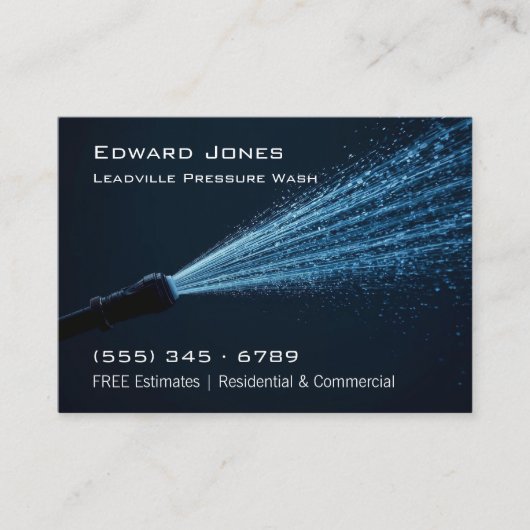 Modern Deep Blue Power Pressure Wash  名刺 (正面)