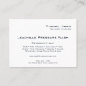 Modern Deep Blue Power Pressure Wash  名刺 (裏面)