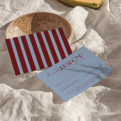 Modern Deep Red Blue Classy Fancy Wedding 出欠カード