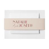 Modern Deep Red Unique Fancy Wedding 招待状ベリーバンド (正面例)