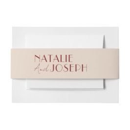 Modern Deep Red Unique Fancy Wedding 招待状ベリーバンド