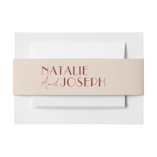 Modern Deep Red Unique Fancy Wedding 招待状ベリーバンド