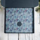 Modern Deer Forest Blue and Purple Holiday 薄葉紙