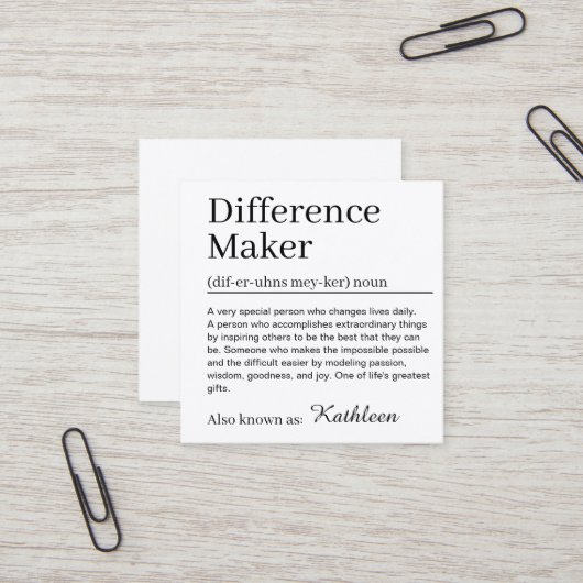 Modern Definition Difference Maker スクエア名刺 (正面/裏面インサイチュ)