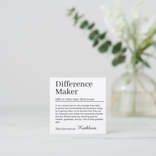 Modern Definition Difference Maker スクエア名刺 (スタンド正面)