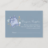 Modern Denim Blue Jean Stripes Baby Shower エンクロージャーカード (正面)