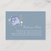 Modern Denim Blue Jean Stripes Baby Shower エンクロージャーカード (正面)