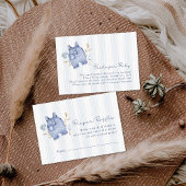 Modern Denim Blue Jean Stripes Baby Shower エンクロージャーカード