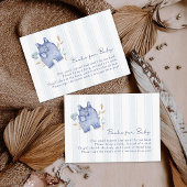 Modern Denim Blue Jean Stripes Baby Shower エンクロージャーカード