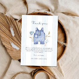 Modern Denim Blue Jean Stripes Baby Shower 招待状