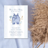 Modern Denim Blue Jean Stripes Baby Shower  招待状