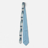 Modern Denim Patchwork Mosaic Pattern Neck Tie ネクタイ (裏面)