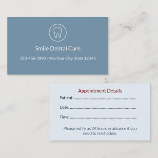 Modern Dental Appointment Card | Clinic Reminder 予約カード