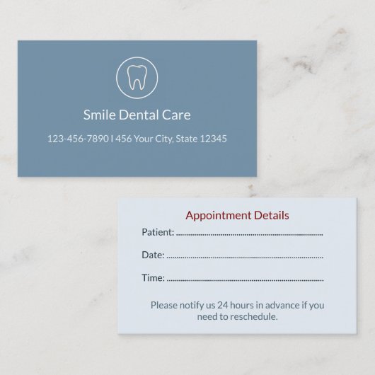 Modern Dental Appointment Card | Clinic Reminder 予約カード (正面/裏面)