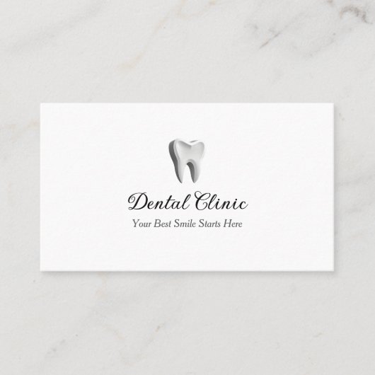 Modern Dental Clinic Logo QR Code 名刺 (正面)