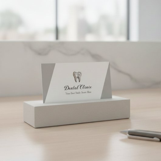 Modern Dental Clinic Logo QR Code Dentist 名刺