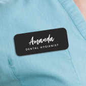 Modern Dental Hygienist Script Black 名札