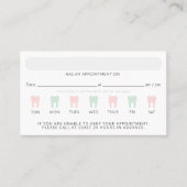 Modern Dental Tooth Appointment Reminder Card 予約カード (正面)