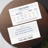 Modern Dental Tooth Appointment Reminder Note Card 予約カード