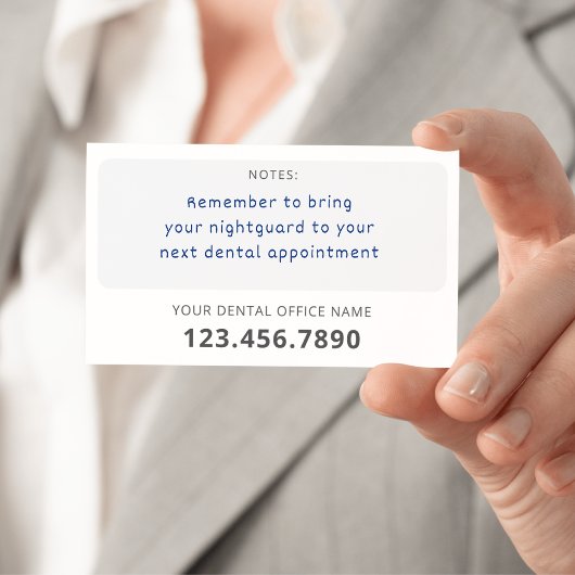 Modern Dental Tooth Appointment Reminder Note Card 予約カード