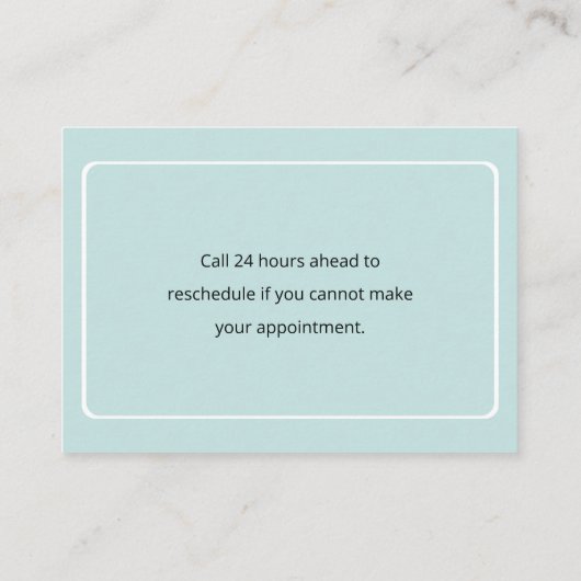 Modern Dentist Appointment Reminder Cards 予約カード (裏面)