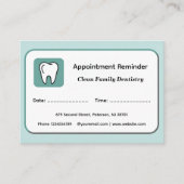 Modern Dentist Appointment Reminder Cards 予約カード (正面)