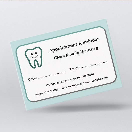 Modern Dentist Appointment Reminder Cards 予約カード