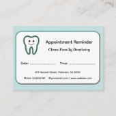 Modern Dentist Appointment Reminder Cards 予約カード (正面)