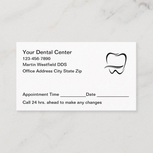 Modern Dentist Office Appointment Cards New 予約カード (正面)