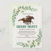 Modern Derby Horse Racing Party Invitation 招待状 (正面/裏面)