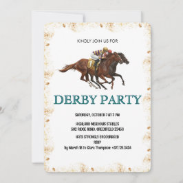 Modern Derby Horse Racing Party Invite 招待状