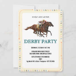 Modern Derby Horse Racing Party Invite 招待状