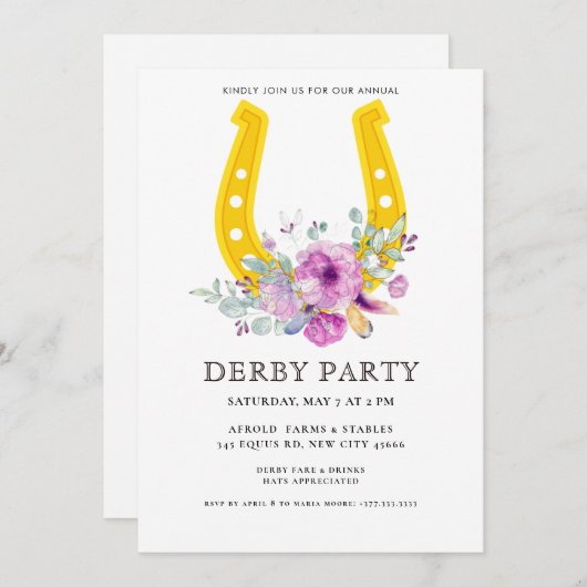 Modern  Derby Party  招待状 (正面/裏面)