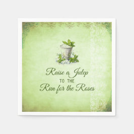 Modern Derby Party Watercolor Mint Julep Elegant スタンダードカクテルナプキン