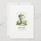 Modern Derby Party Watercolor Mint Julep Elegant 招待状 (裏面)