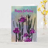 Modern Desert Bloom Floral Birthday カード (黄色い花)