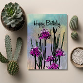 Modern Desert Bloom Floral Birthday カード
