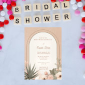 Modern Desert Flowers Botanical Bridal Shower 招待状