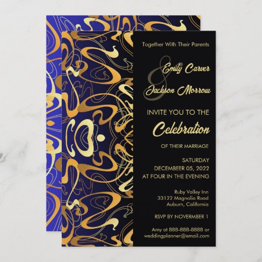 Modern Design Wedding Invitation 招待状 (正面/裏面)