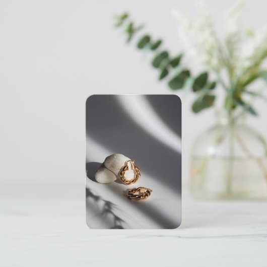 Modern Designer Jewelry Brand QR Code Card 名刺 (スタンド正面)