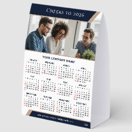 Modern Desk Calendar 2026 | 法人ロゴ入り テーブルテントサイン